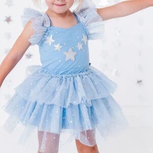 BUMS & ROSES STARLIGHT PRINCESS TULLE TUTU DRESS STARS GLITTER RUFFLE